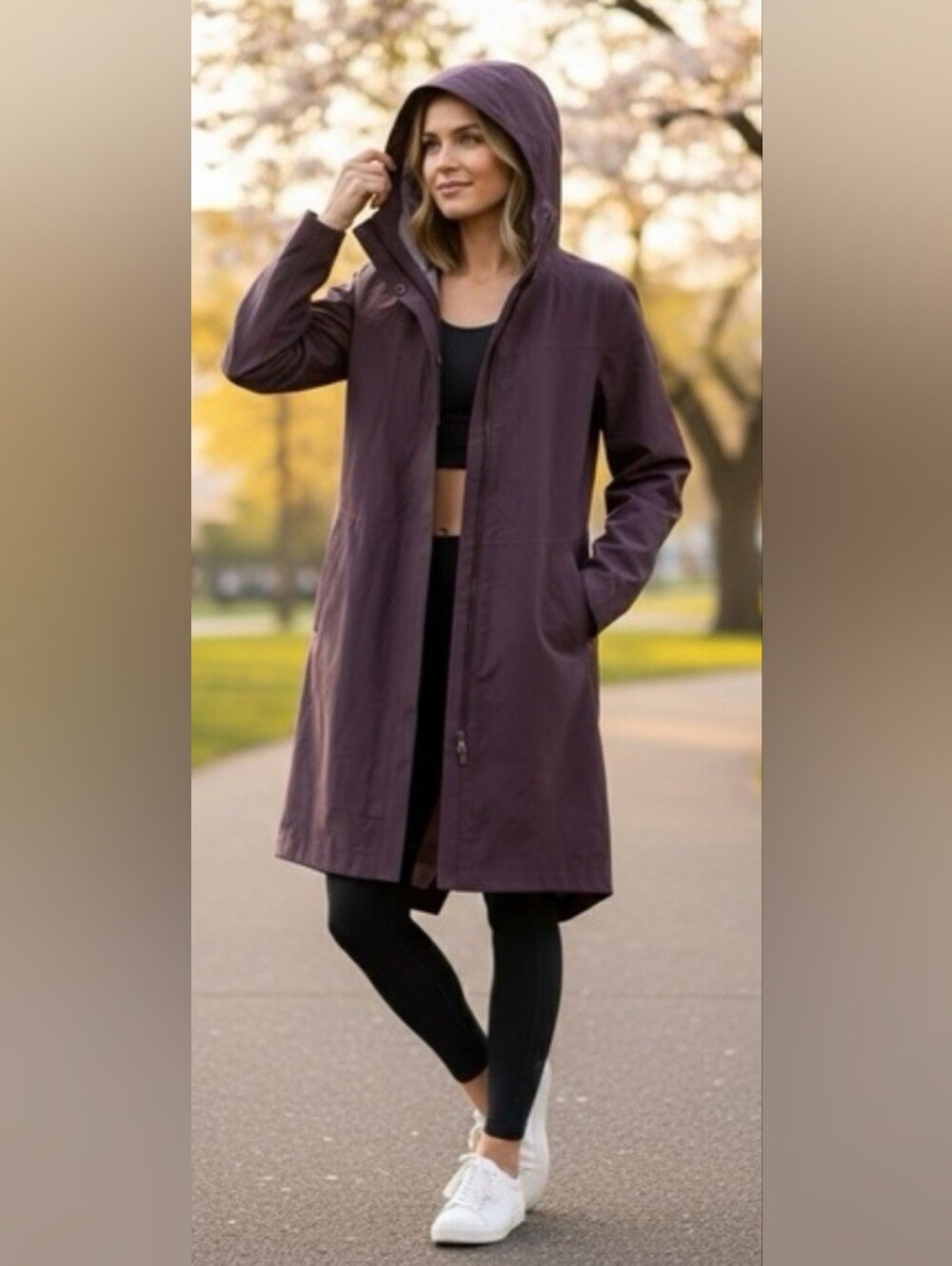 Lululemon Into The Drizzle Long Raincoat. Size 6